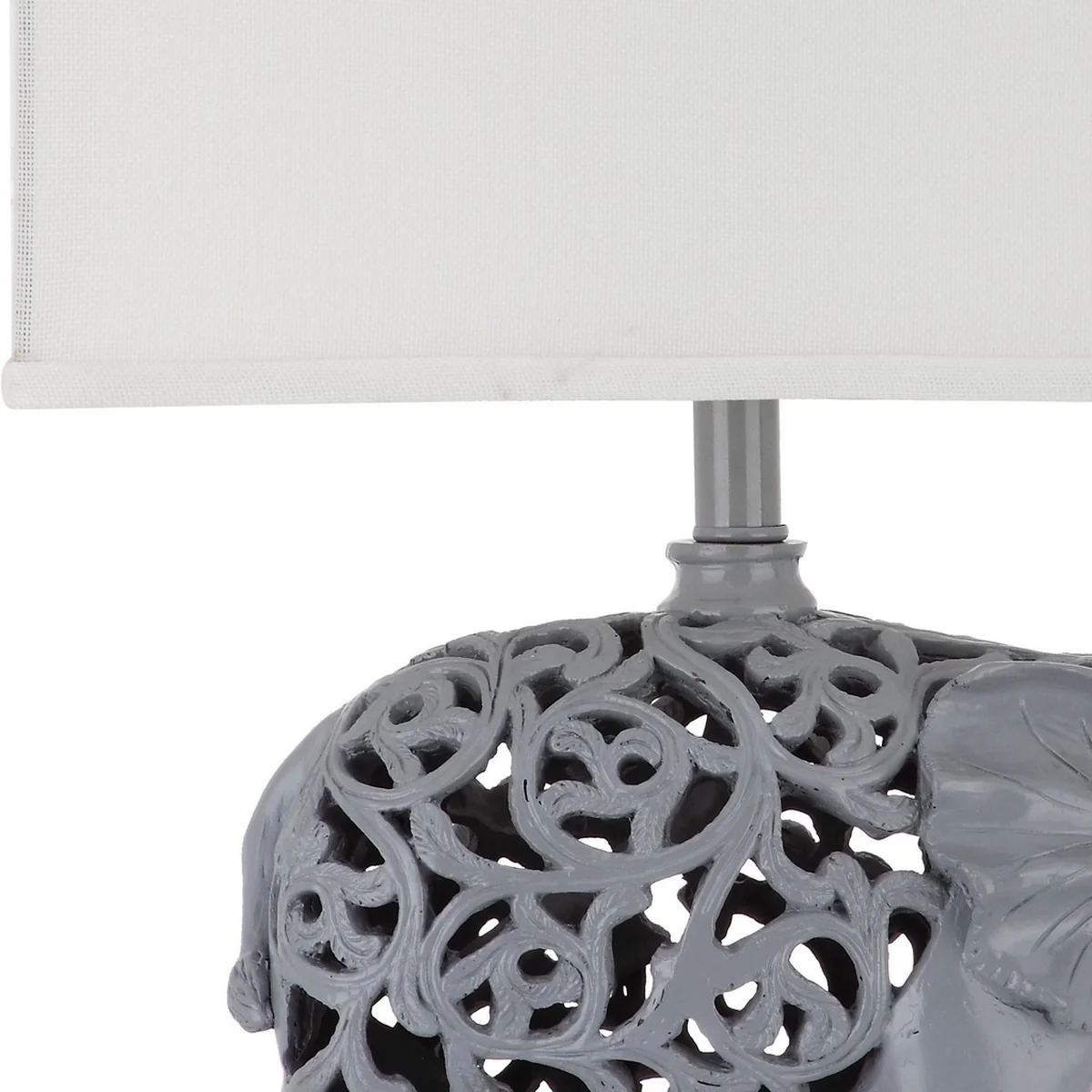 Safavieh Hathi 25.5-Inch H Sculpture Table Lamp Set Of 2 - Light Grey - Image 3