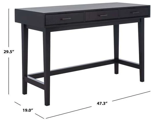 Safavieh Hawthorn 3 Drawer Desk - Black - Image 4