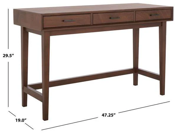 Safavieh Hawthorn 3 Drawer Desk - Brown - Image 4