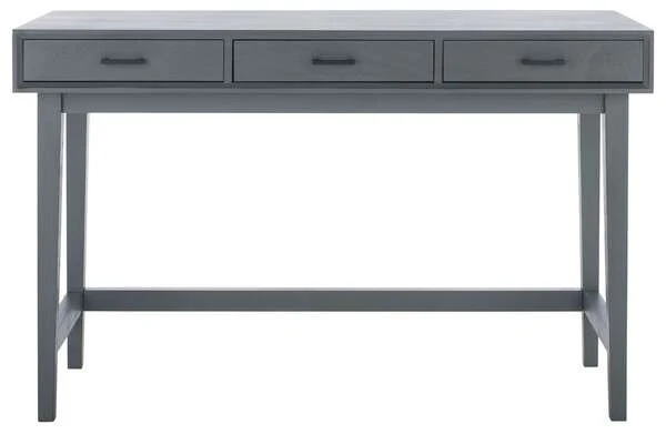Safavieh Hawthorn 3 Drawer Desk - Distressed Gray - Image 2