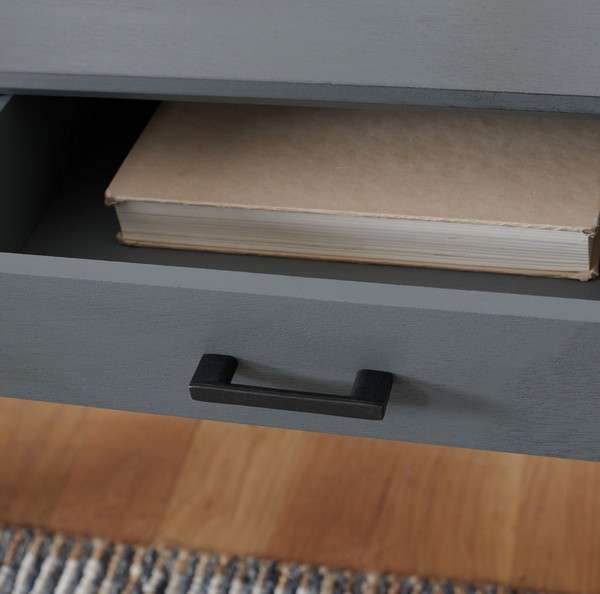 Safavieh Hawthorn 3 Drawer Desk - Distressed Gray - Image 3