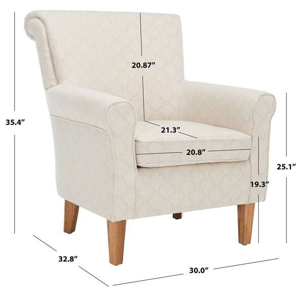 Safavieh Hazina Club Chair - Beige Flower - Image 4
