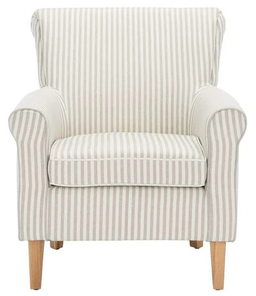 Safavieh Hazina Club Chair - Beige Stripe - Image 2
