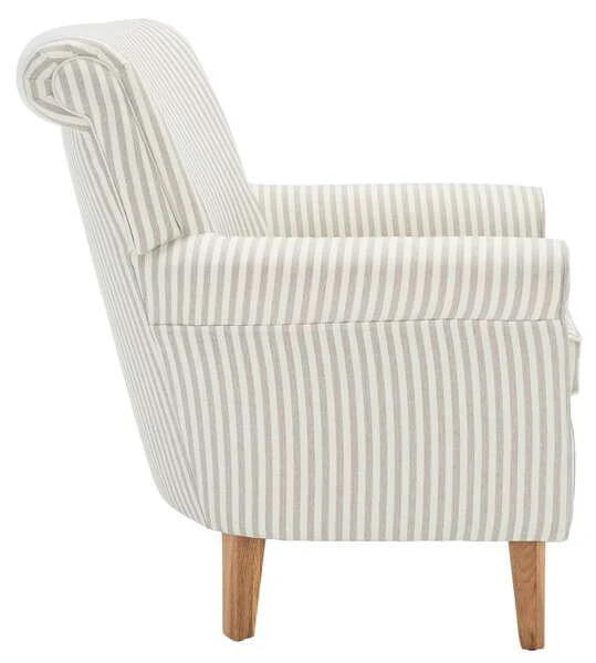 Safavieh Hazina Club Chair - Beige Stripe - Image 3