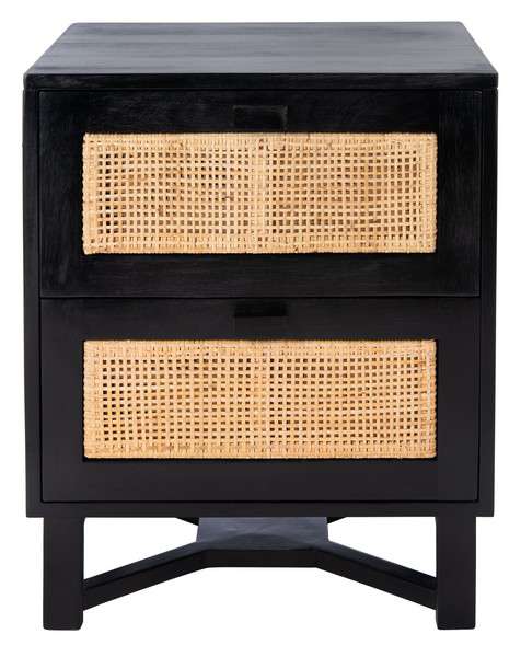 Safavieh Hedwig 2 Drawer Nightstand - Black - Image 2