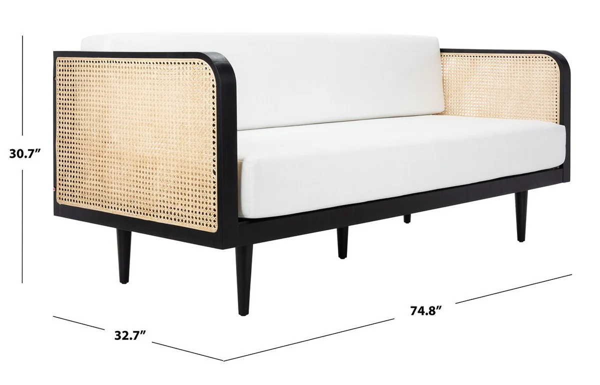 Safavieh Helena French Cane Wood Daybed - Black - Image 4