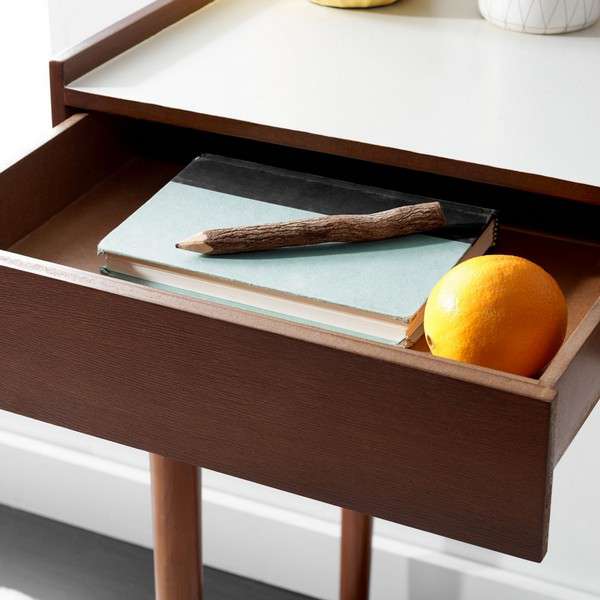 Safavieh Henley 2 Drawer Desk - Walnut - Image 3