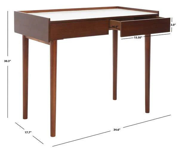 Safavieh Henley 2 Drawer Desk - Walnut - Image 4