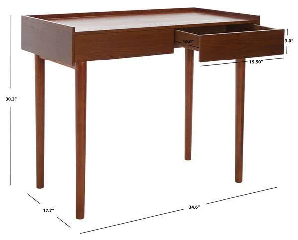 Safavieh Henley 2 Drawer Desk - Brown - Image 4
