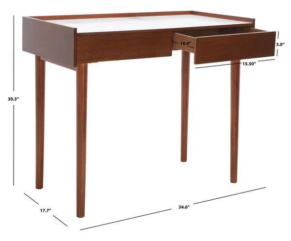 Safavieh Henley 2 Drawer Desk - Brown - Image 4