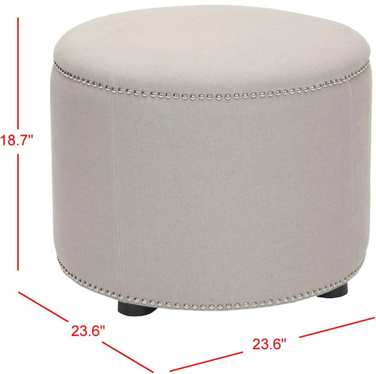 Safavieh Hogan Ottoman - Taupe - Image 2