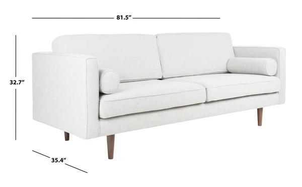 Safavieh Hurley Mid-Century Upholstered Fabric Sofa - Light Gray - Image 3