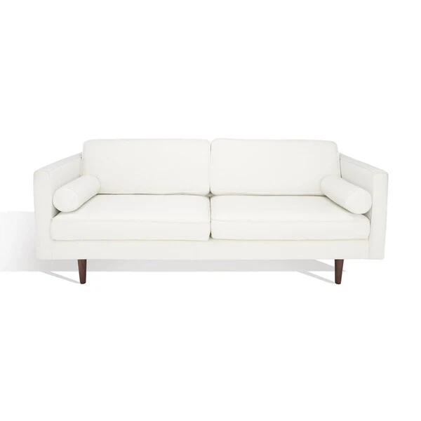 Safavieh Hurley Mid-Century Upholstered Fabric Sofa - White - Image 2