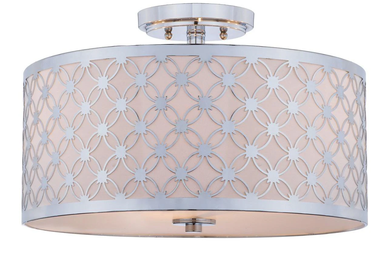 Safavieh Hutch 3 Light 16-Inch Dia Chrome Flush Mount - Chrome - Image 3