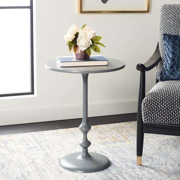 Safavieh Hydra Round Side Table - Dark Gray - Image 4
