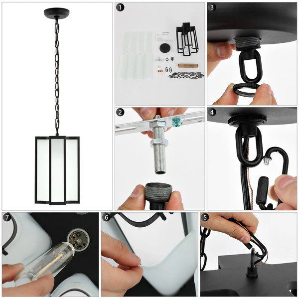 Safavieh Hyla Outdoor Pendant/Black - Black - Image 3