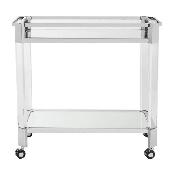 Safavieh Iago Acrylic Bar Trolley - Clear - Image 2