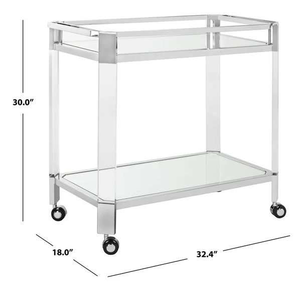 Safavieh Iago Acrylic Bar Trolley - Clear - Image 3