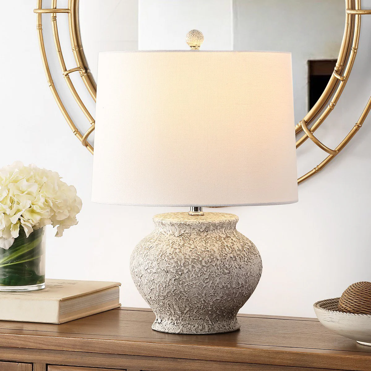 Safavieh Imran Resin Table Lamp - Light Grey - Image 3