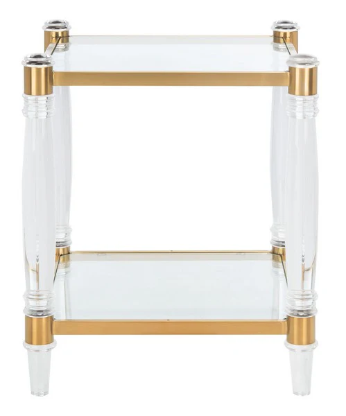 Safavieh Isabelle Acrylic Accent Table - Brass - Image 2