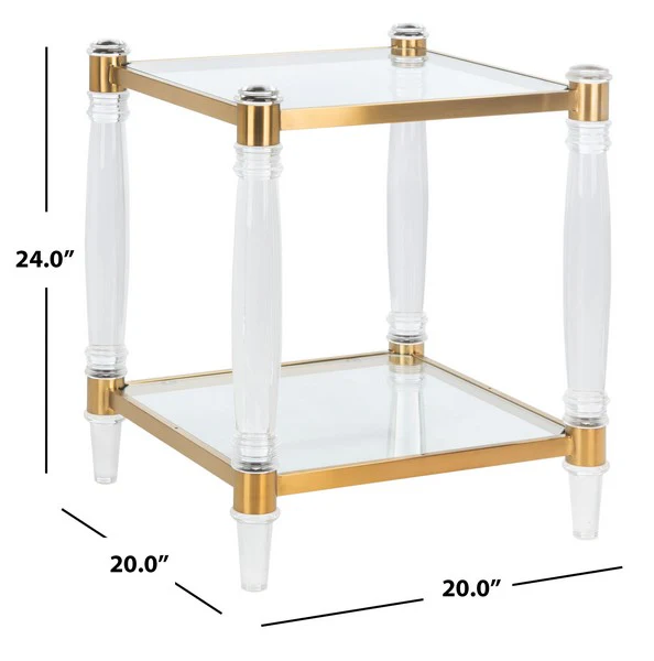 Safavieh Isabelle Acrylic Accent Table - Brass - Image 3