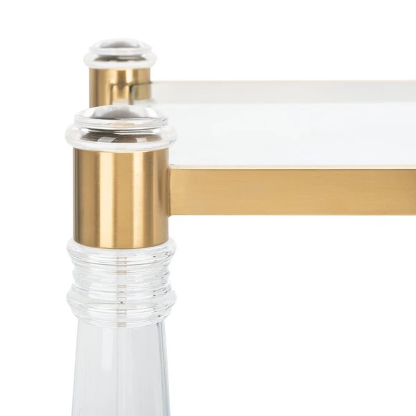 Safavieh Isabelle Acrylic Accent Table - Brass - Image 4