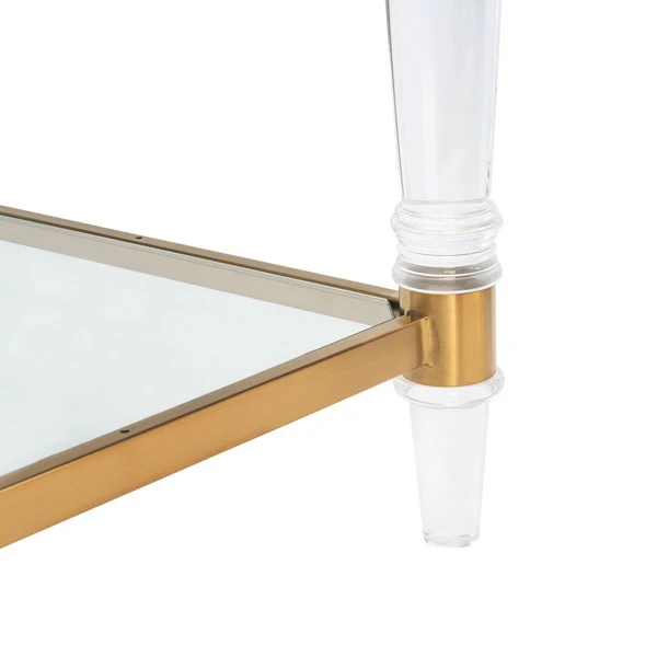 Safavieh Isabelle Acrylic Accent Table - Brass - Image 5