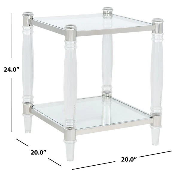 Safavieh Isabelle Acrylic Accent Table - Silver - Image 3