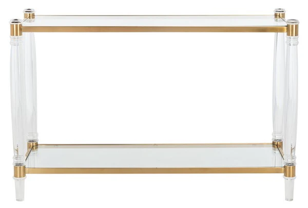 Safavieh Isabelle Acrylic Console Table - Brass - Image 2