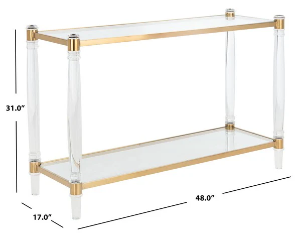 Safavieh Isabelle Acrylic Console Table - Brass - Image 3