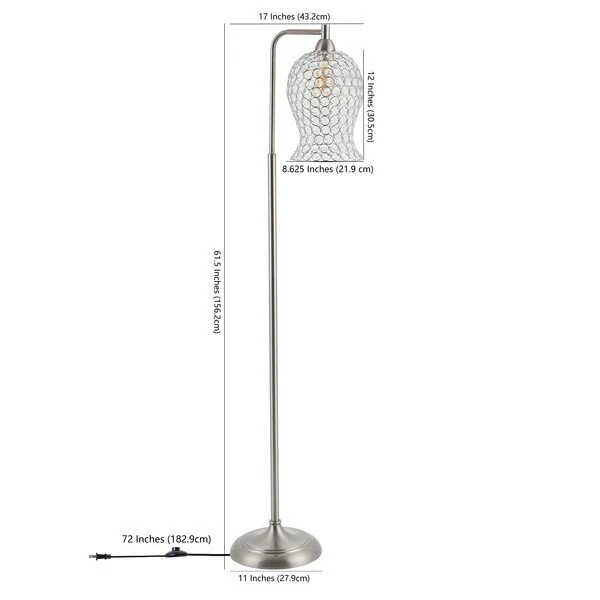 Safavieh Izzy Iron Floor Lamp - Nickel - Image 3