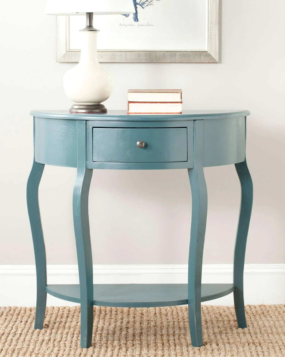 Safavieh Jan Demilune Small Console - Teal - Image 2