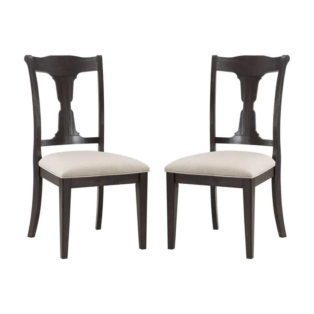 Safavieh Jasmyn Wood Dining Chair Set Of 2 - Dark Walnut - Image 2