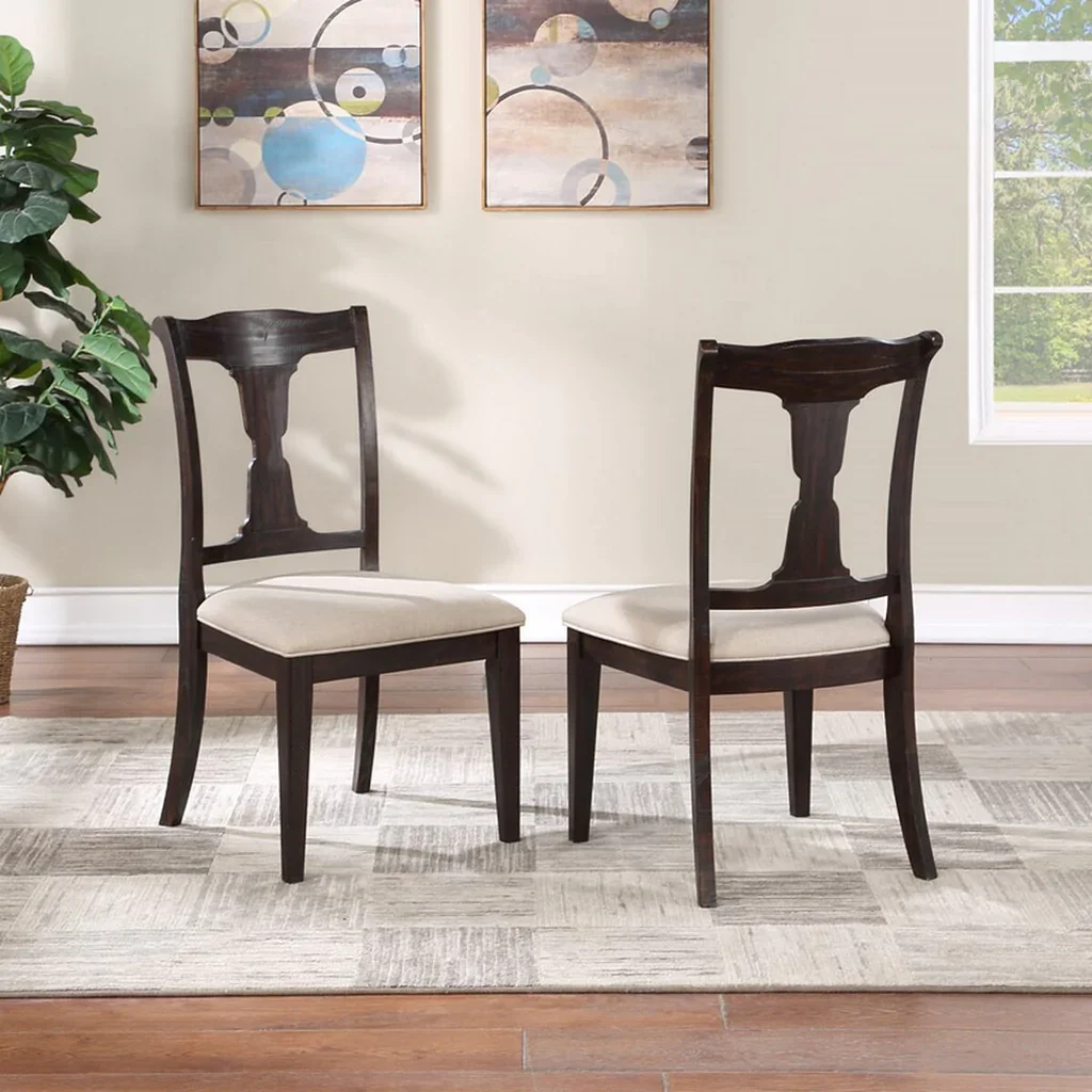 Safavieh Jasmyn Wood Dining Chair Set Of 2 - Dark Walnut - Image 6