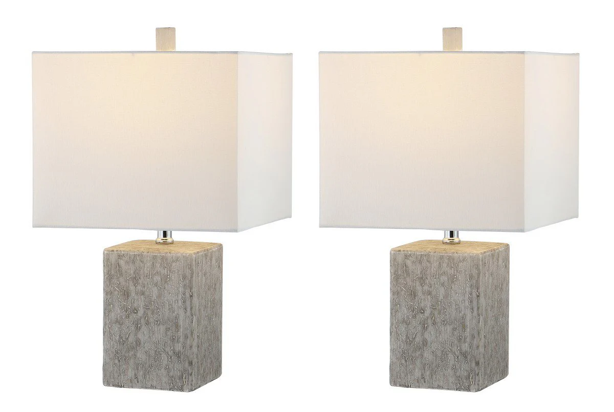 Safavieh Jaxon Ceramic Table Lamp Set Of 2 - Grey - Image 3