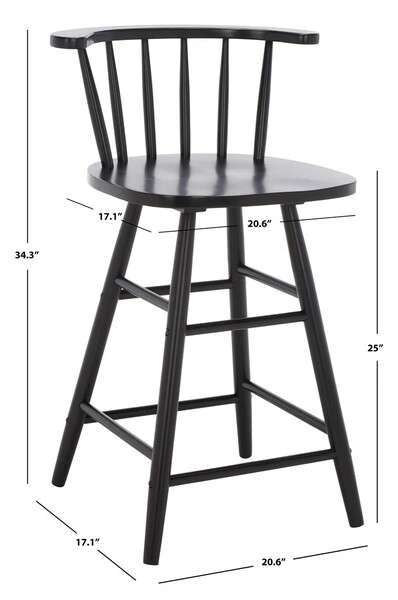 Safavieh Jay Wood Counter Stool - Black - Image 4