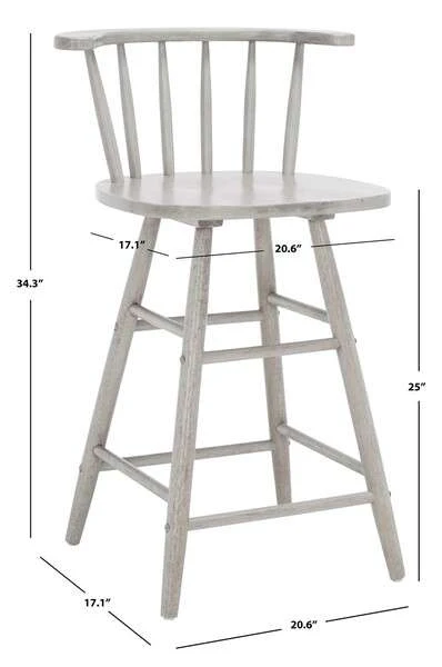 Safavieh Jay Wood Counter Stool - Gray - Image 4