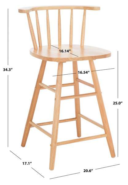 Safavieh Jay Wood Counter Stool - Natural - Image 4