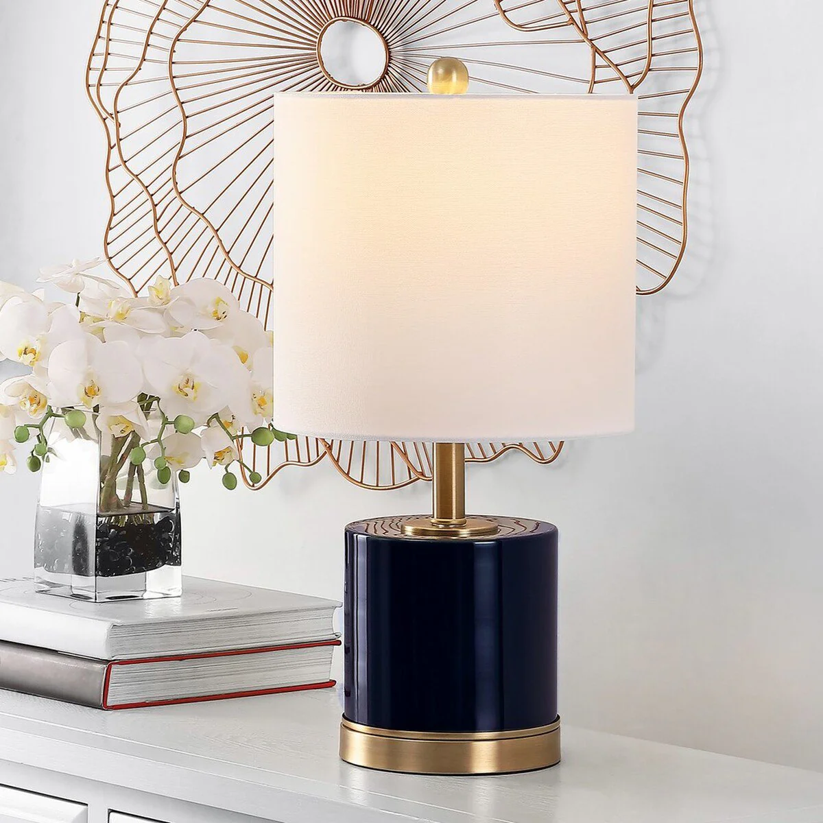 Safavieh Jayce Glass Table Lamp Set Of 2 - Navy - Image 3