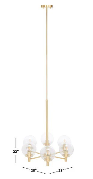 Safavieh Jayde Chandelier - Antique Brass - Image 2