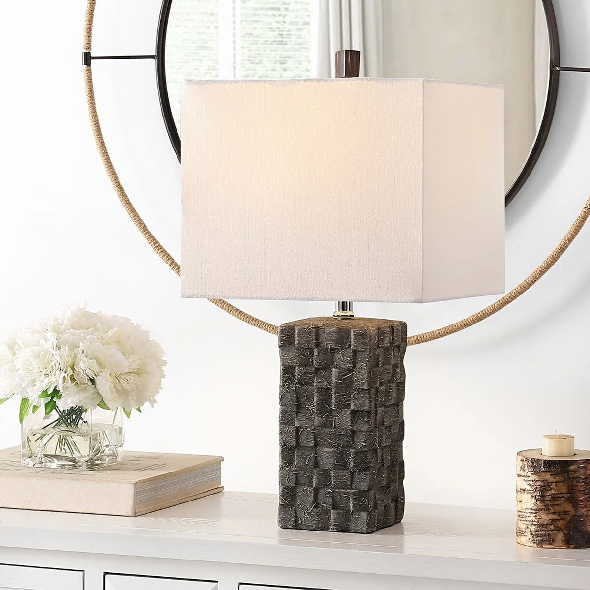 Safavieh Jayden Ceramic Table Lamp Set Of 2 - Dark Grey - Image 3