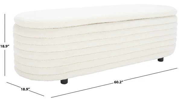 Safavieh Jaymie Storage Bench - Ivory - Image 3