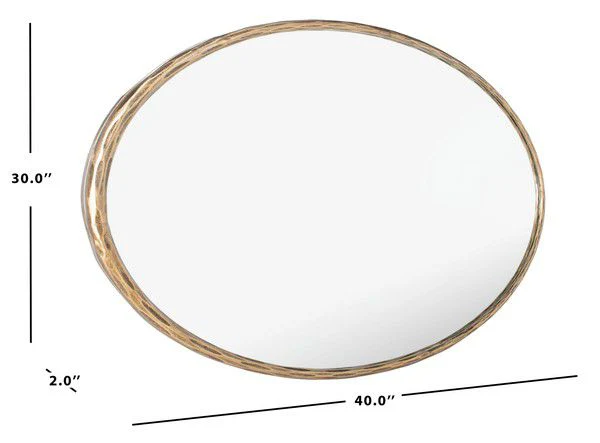 Safavieh Jebediah Oval Metal Mirror - Brass - Image 3