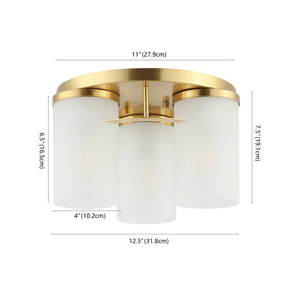 Safavieh Jeffra Flush Mount - Brass Gold - Image 3