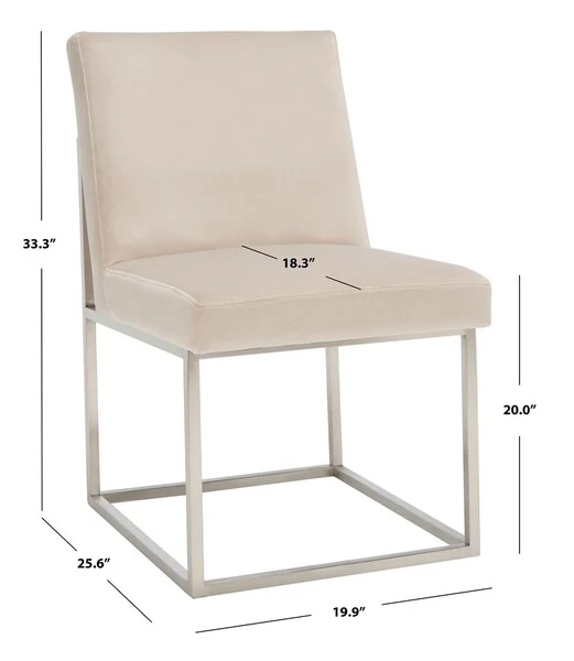 Safavieh Jenette Dining Chair - Taupe and Silver - Image 3