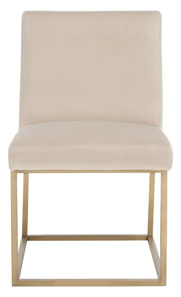 Safavieh Jenette Dining Chair - Taupe and Gold - Image 2