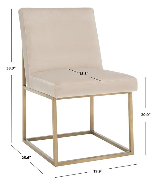 Safavieh Jenette Dining Chair - Taupe and Gold - Image 3