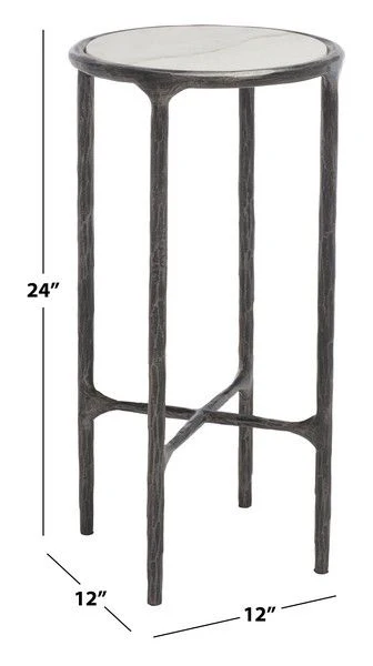 Safavieh Jessa Metal Tall Rd End Table - Black - Image 3