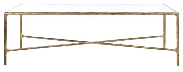 Safavieh Jessa Rectangle Coffee Table - Brass - Image 2