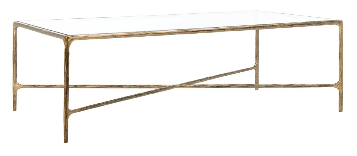 Safavieh Jessa Rectangle Coffee Table - Brass - Image 3